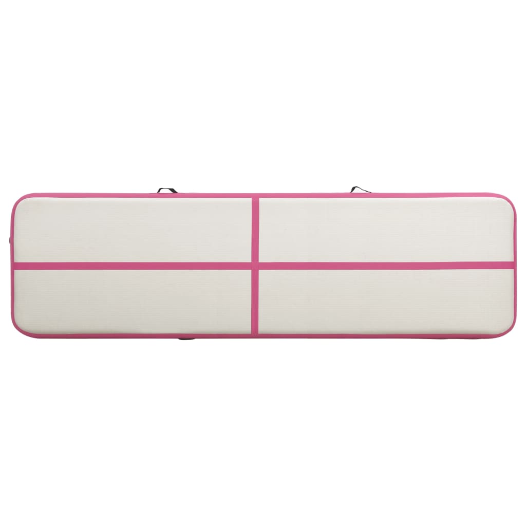 Tappetino Ginnastica Gonfiabile con Pompa 700x100x15cm PVC Rosa 92670