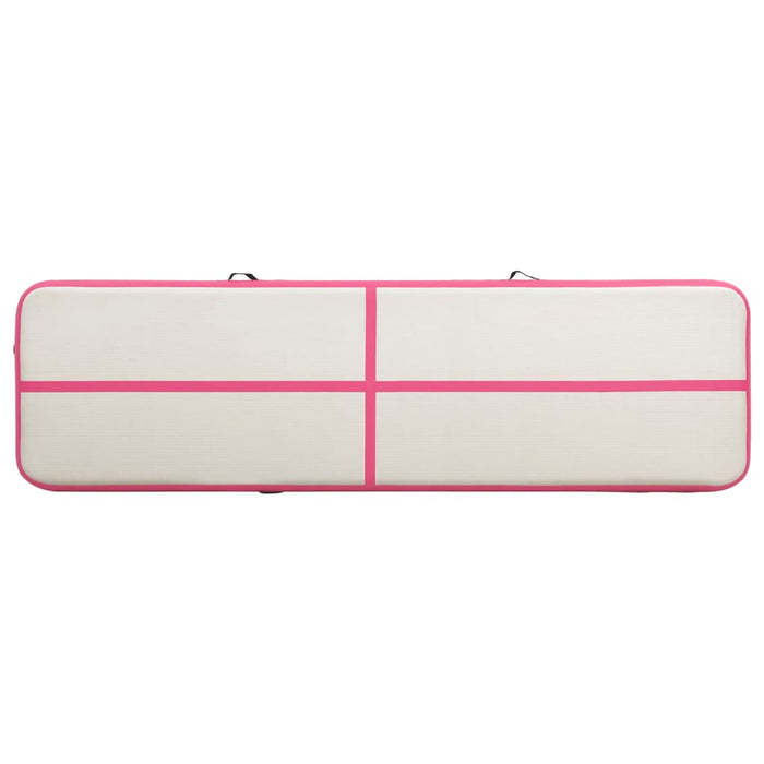 Tappetino Ginnastica Gonfiabile con Pompa 700x100x15cm PVC Rosa cod 8741