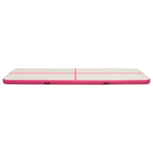 Tappetino Ginnastica Gonfiabile con Pompa 800x100x15cm PVC Rosa 92673