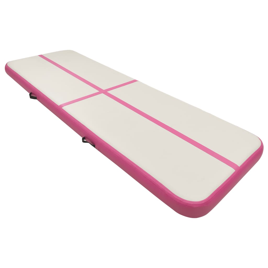 Tappetino Ginnastica Gonfiabile con Pompa 300x100x20cm PVC Rosa cod mxl 76958