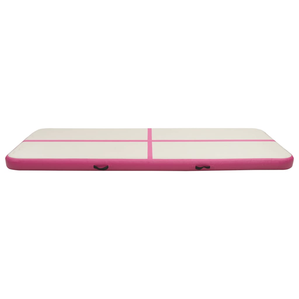 Tappetino Ginnastica Gonfiabile con Pompa 400x100x20cm PVC Rosa 92679