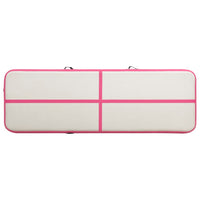 Tappetino Ginnastica Gonfiabile con Pompa 400x100x20cm PVC Rosa 92679