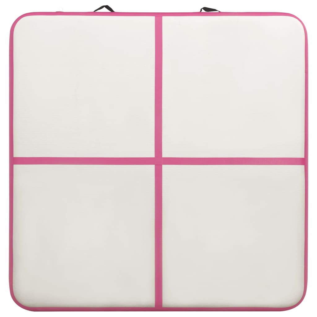 Tappetino Ginnastica Gonfiabile e Pompa 200x200x10 cm PVC Rosa 92694