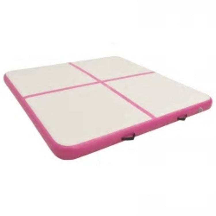 Tappetino Ginnastica Gonfiabile con Pompa 200x200x15cm PVC Rosa 92697