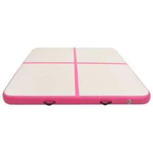 Tappetino Ginnastica Gonfiabile con Pompa 200x200x15cm PVC Rosa 92697