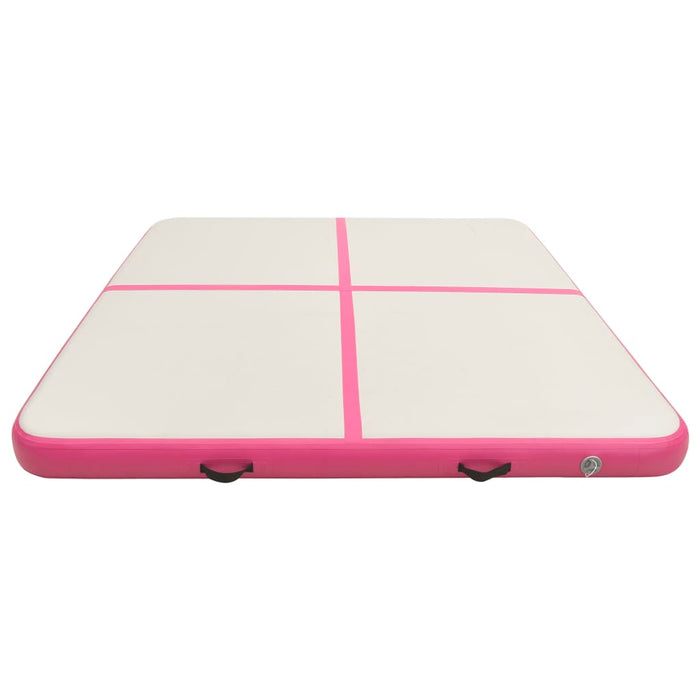 Tappetino Ginnastica Gonfiabile con Pompa 200x200x20cm PVC Rosa 92700