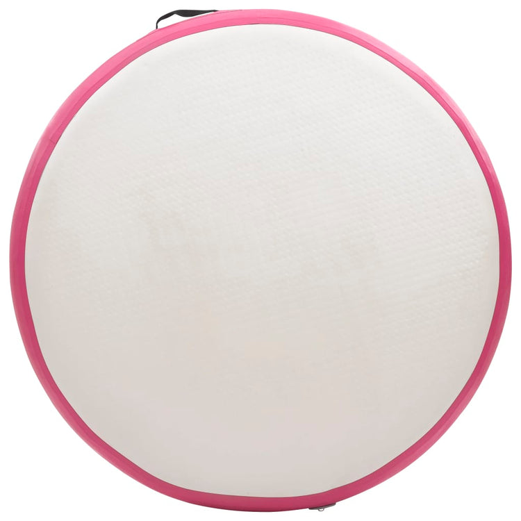 Tappetino Ginnastica Gonfiabile con Pompa 100x100x15cm PVC Rosa 92706