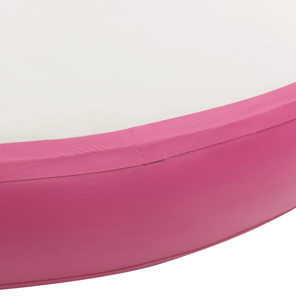 Tappetino Ginnastica Gonfiabile con Pompa 100x100x15cm PVC Rosa 92706