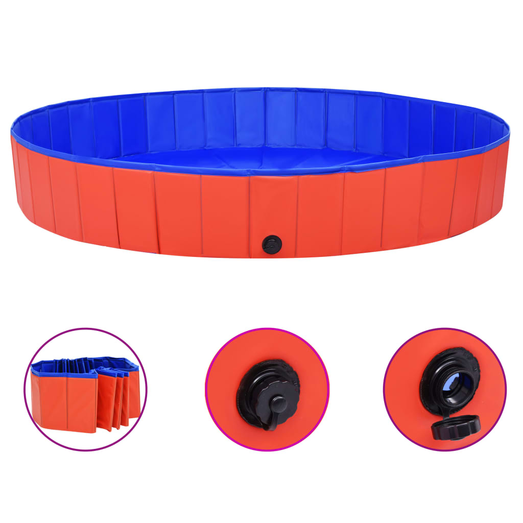 Piscina per Cani Pieghevole Rossa 200x30 cm in PVC cod mxl 72633