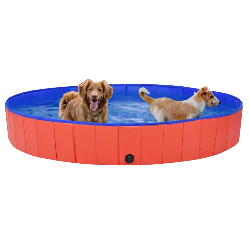 Piscina per Cani Pieghevole Rossa 200x30 cm in PVC cod mxl 72633