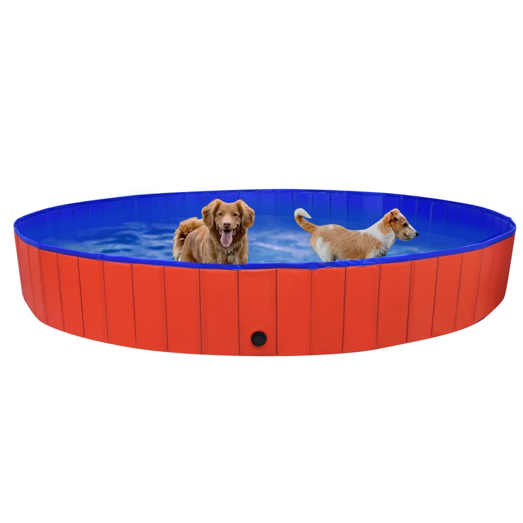 Piscina per Cani Pieghevole Rossa 300x40 cm in PVC 92601