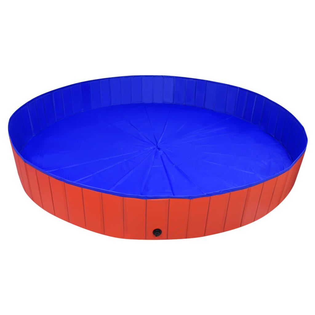 Piscina per Cani Pieghevole Rossa 300x40 cm in PVC