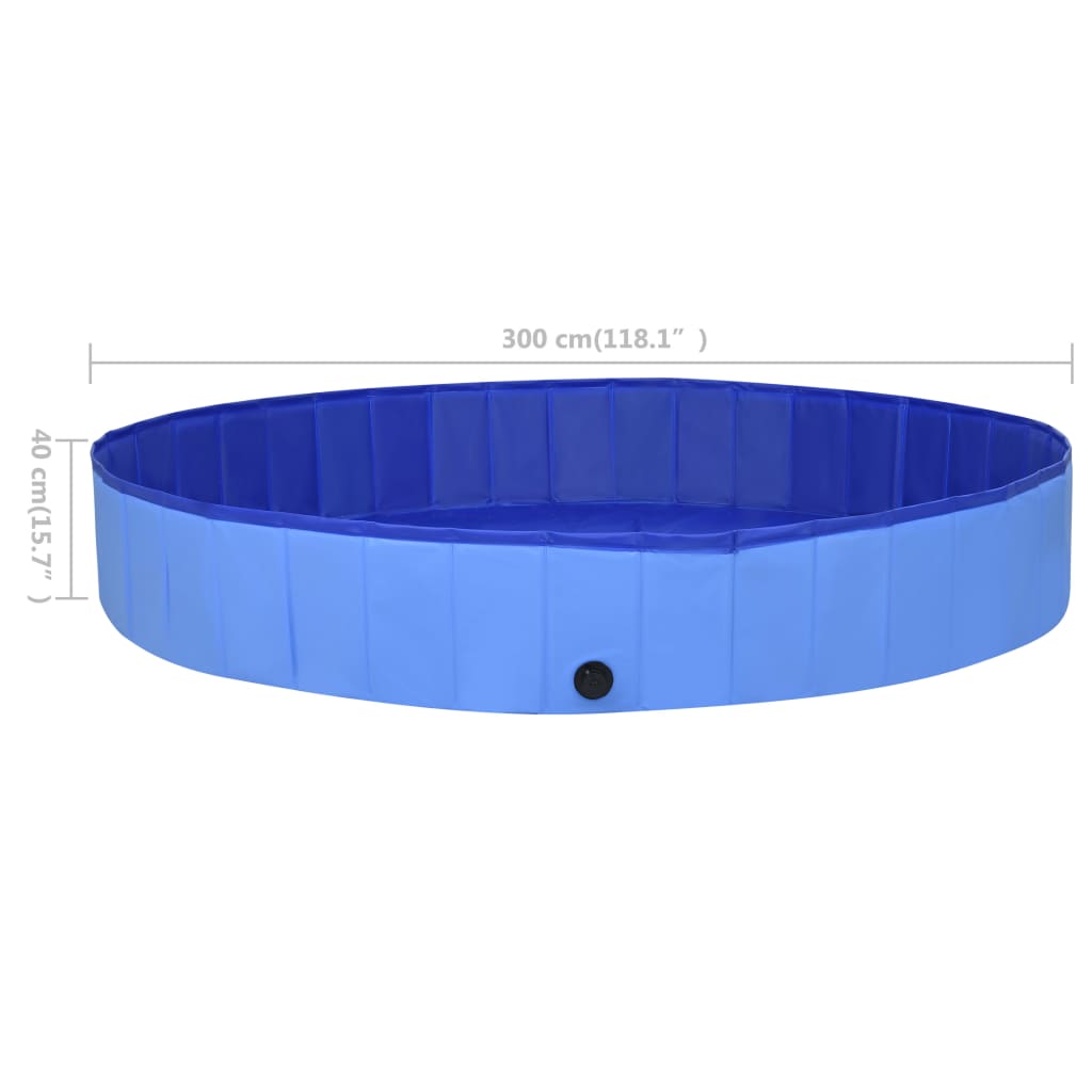 Piscina per Cani Pieghevole Blu 300x40 cm in PVC cod mxl 75919