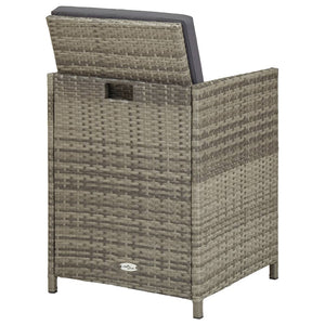 Sedie da Giardino 2 pz con Cuscini in Polyrattan Grigio cod mxl 23132