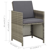 Sedie da Giardino 2 pz con Cuscini in Polyrattan Grigio cod mxl 23132