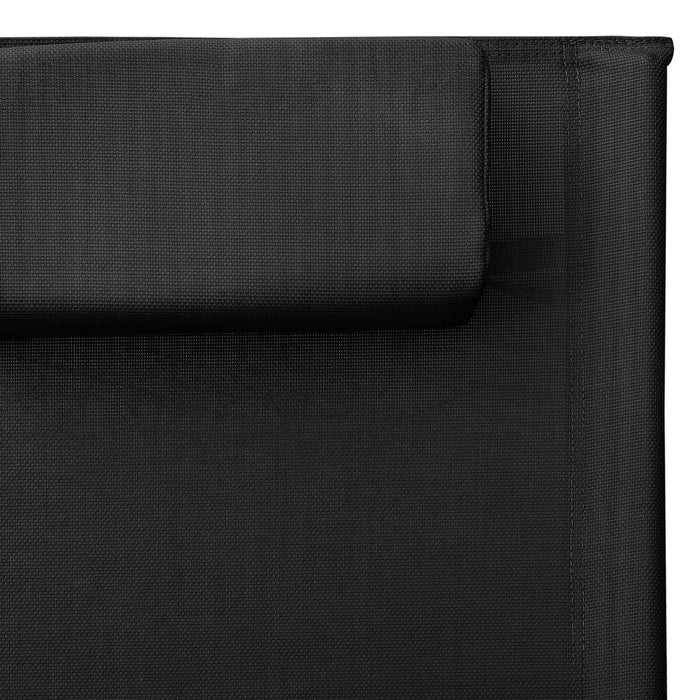 Lettini Prendisole in Textilene 2 pz Nero e Grigio 310517