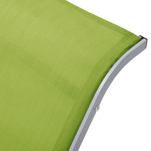 Lettini Prendisole con Tavolino 2 pz in Alluminio Verde 310540