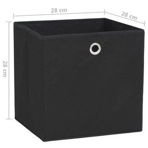 Contenitori 4 pz in Tessuto non Tessuto 28x28x28 cm Nero cod mxl 51303