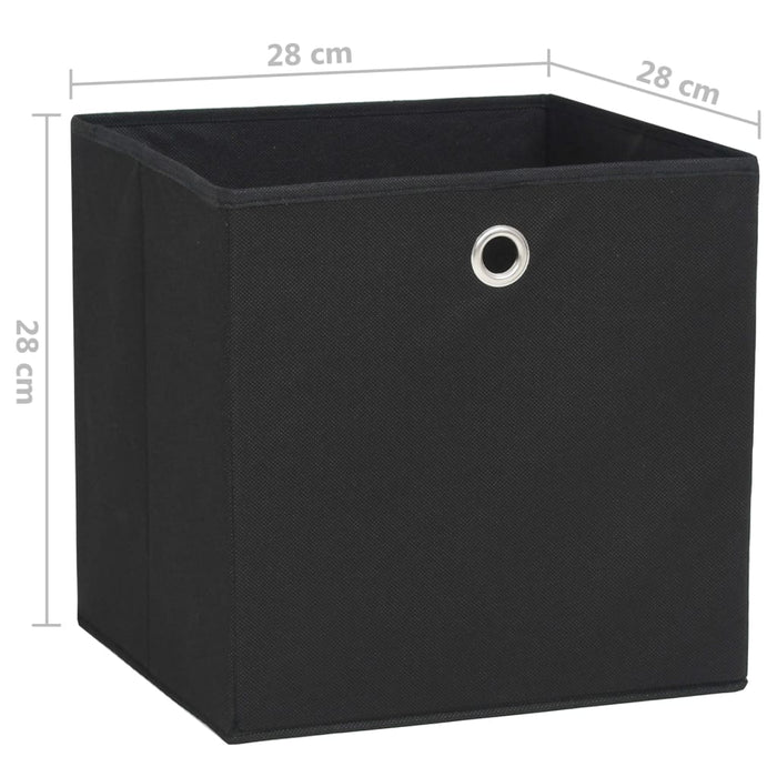 Contenitori 4 pz in Tessuto non Tessuto 28x28x28 cm Nero cod mxl 51303