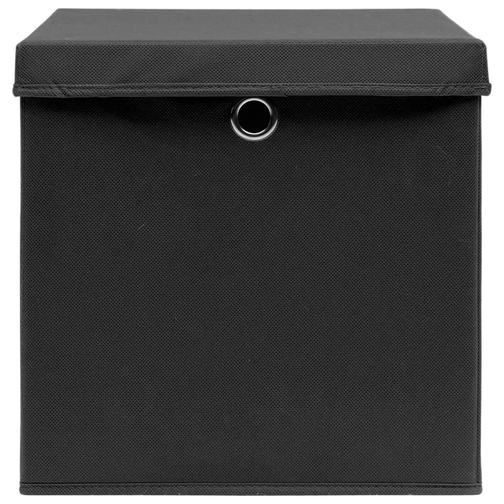 Contenitori con Coperchio 4 pz 28x28x28 cm Nero cod mxl 50922