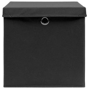 Contenitori con Coperchio 4 pz 28x28x28 cm Nero cod mxl 50922