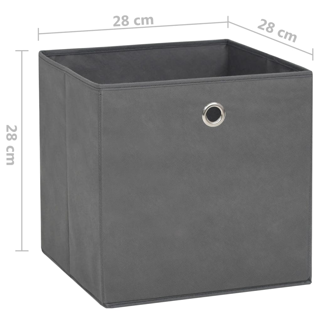 Contenitori 4 pz in Tessuto non Tessuto 28x28x28 cm Grigio cod mxl 51293