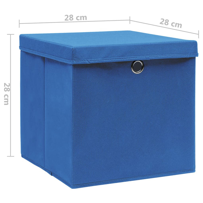 Contenitori con Coperchio 4 pz 28x28x28 cm Blu cod mxl 50630