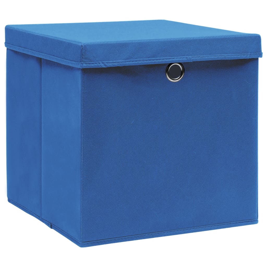 Contenitori con Coperchio 10 pz 28x28x28 cm Blu