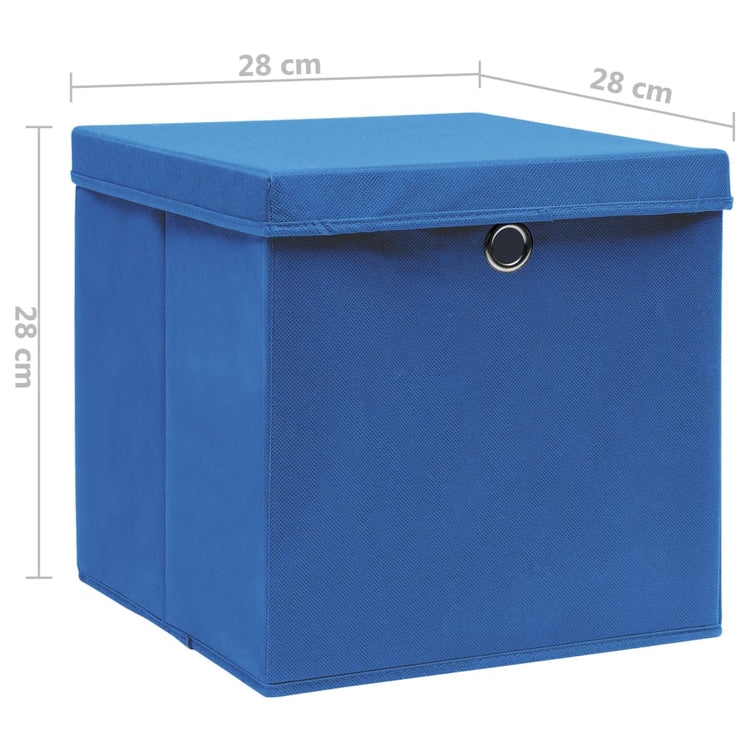 Contenitori con Coperchio 10 pz 28x28x28 cm Blu