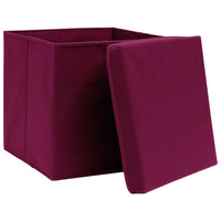 Contenitori con Coperchio 4 pz 28x28x28 cm Rosso Scuro cod mxl 46416