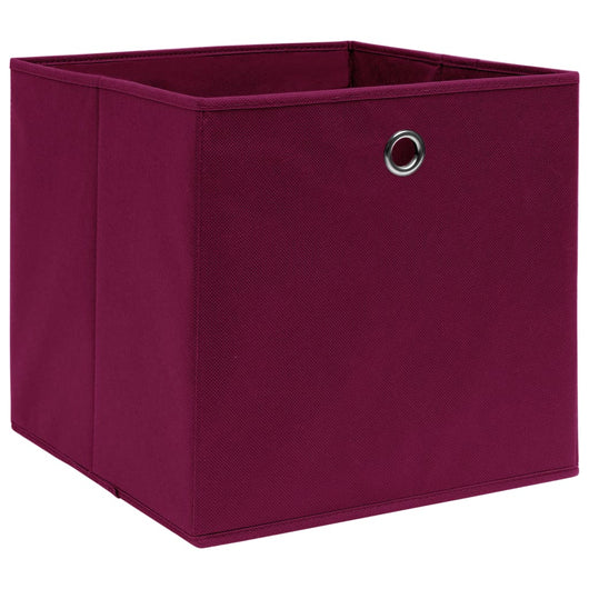 Contenitori 10 pz in Tessuto non Tessuto 28x28x28cm Rosso Scuro 325201