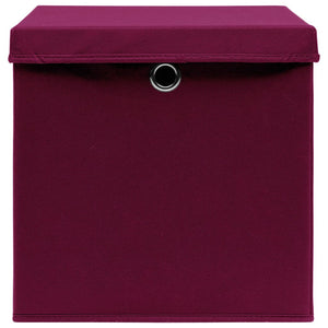 Contenitori con Coperchi 10 pz 28x28x28 cm Rosso Scuro 325202