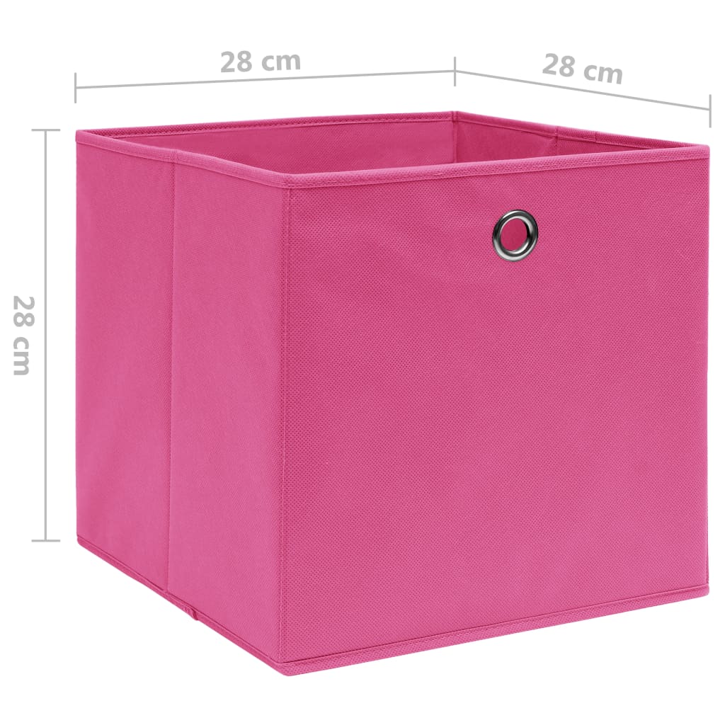 Contenitori 4 pz in Tessuto non Tessuto 28x28x28 cm Rosa cod mxl 45665