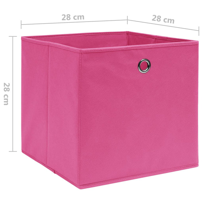 Contenitori 10 pz in Tessuto non Tessuto 28x28x28 cm Rosa 325205