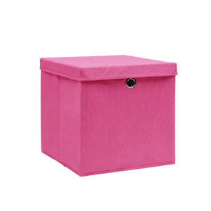 Contenitori con Coperchi 10 pz 28x28x28 cm Rosa 325206