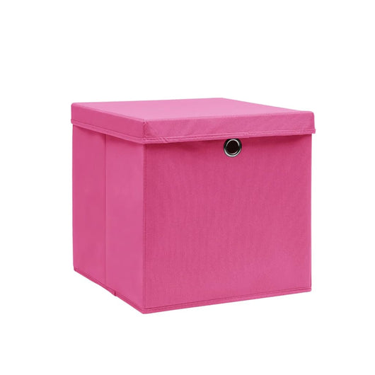 Contenitori con Coperchi 10 pz 28x28x28 cm Rosa 325206