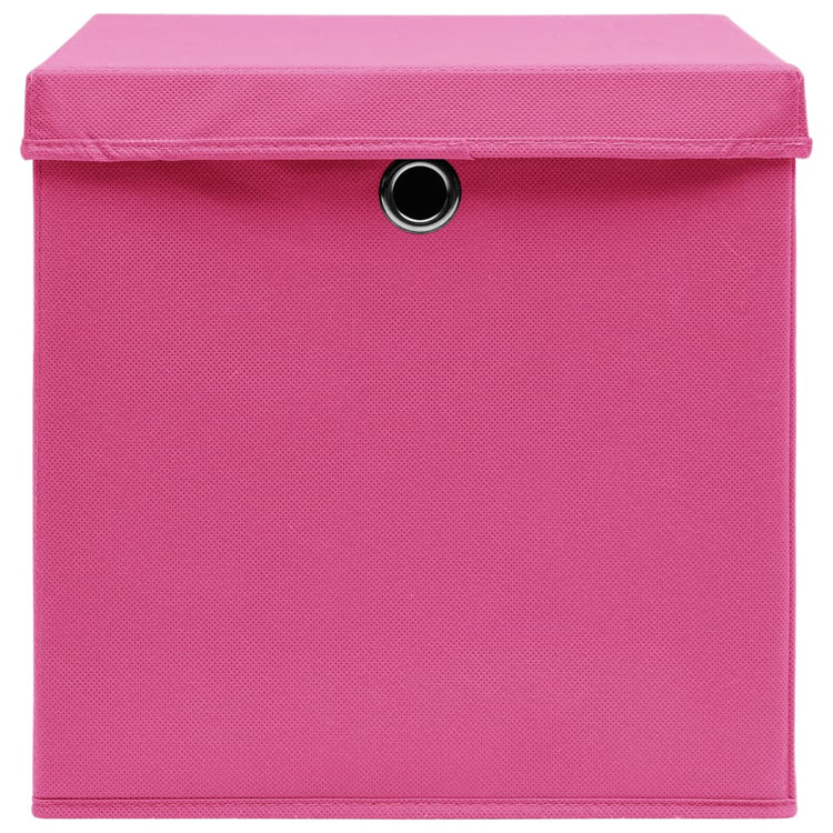 Contenitori con Coperchi 10 pz 28x28x28 cm Rosa 325206