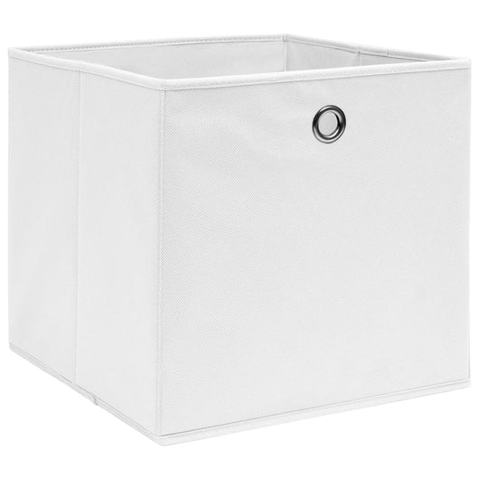 Contenitori 4 pz in Tessuto non Tessuto 28x28x28 cm Bianco cod mxl 54188