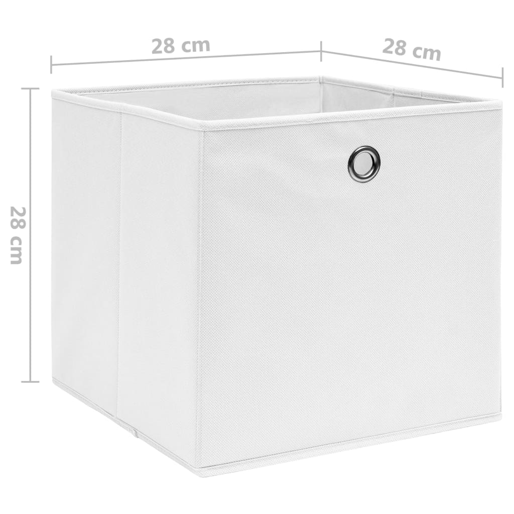 Contenitori 4 pz in Tessuto non Tessuto 28x28x28 cm Bianco cod mxl 54188