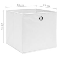 Contenitori 4 pz in Tessuto non Tessuto 28x28x28 cm Bianco cod mxl 54188