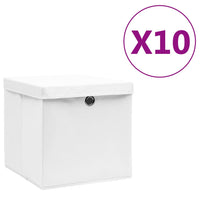 Contenitori con Coperchio 10 pz 28x28x28 cm Bianco cod mxl 47414