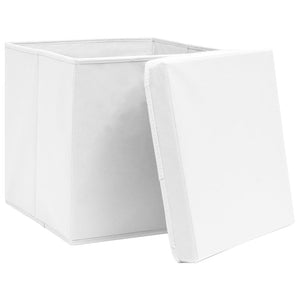 Contenitori con Coperchio 10 pz 28x28x28 cm Bianco cod mxl 47414