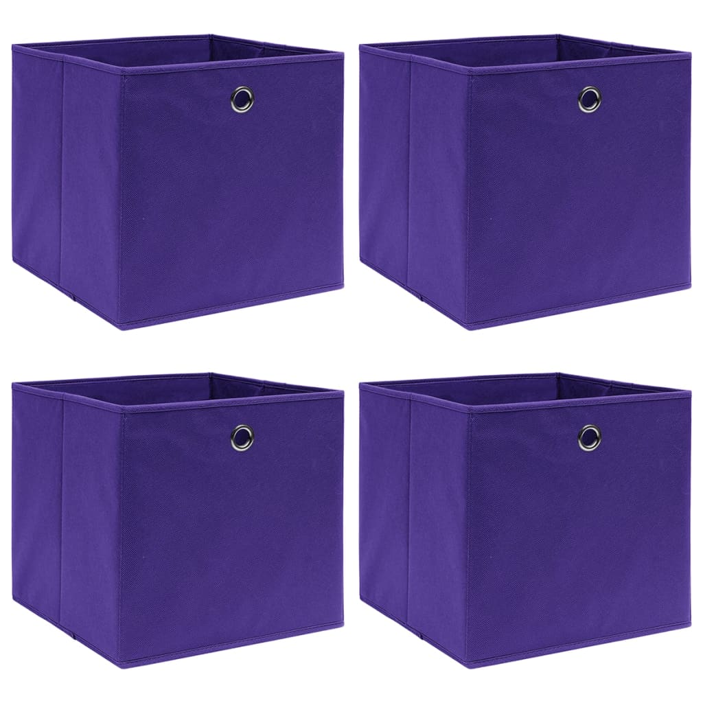 Contenitori 4 pz in Tessuto non Tessuto 28x28x28 cm Viola cod mxl 52752