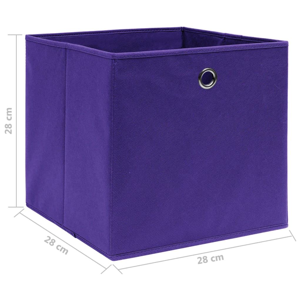 Contenitori 4 pz in Tessuto non Tessuto 28x28x28 cm Viola cod mxl 52752