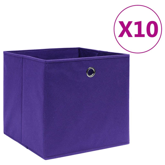 Contenitori 10 pz in Tessuto non Tessuto 28x28x28 cm Viola 325213