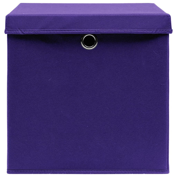 Contenitori con Coperchi 10 pz 28x28x28 cm Viola 325214