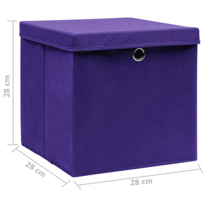 Contenitori con Coperchi 10 pz 28x28x28 cm Viola 325214