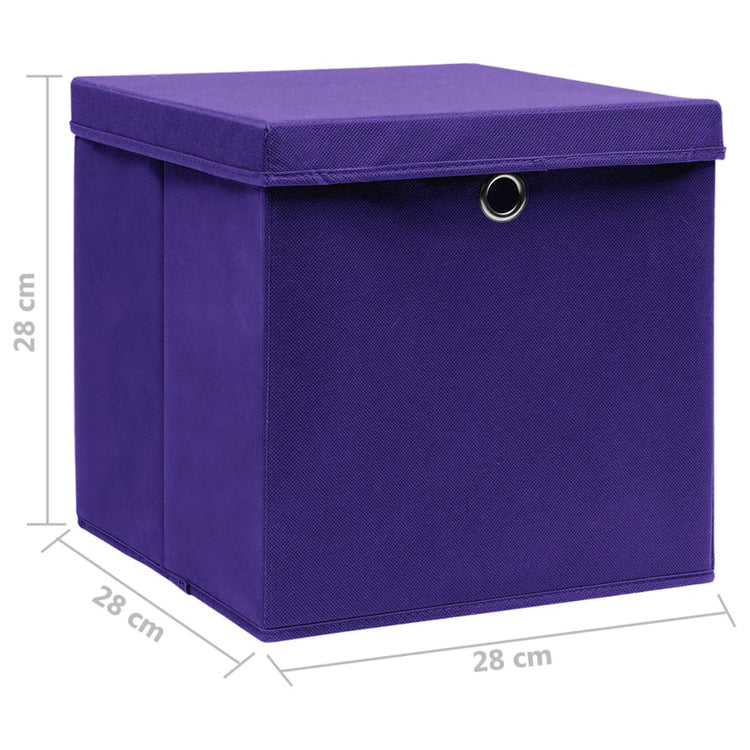 Contenitori con Coperchi 10 pz 28x28x28 cm Viola 325214