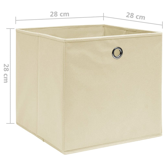 Contenitori 4 pz in Tessuto non Tessuto 28x28x28 cm Crema cod mxl 51308