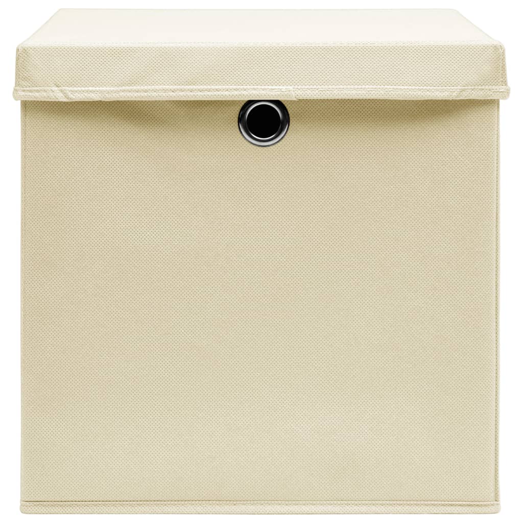 Contenitori con Coperchio 10 pz 28x28x28 cm Crema